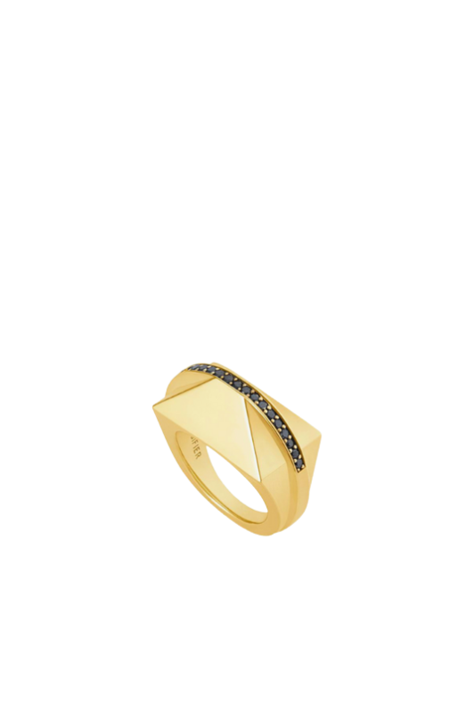 Icon Shard Ring Gold - Black Diamonds