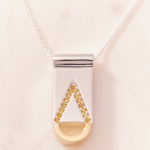 Ruifier 0.207ct Yellow Diamonds Dewdrop Pendant