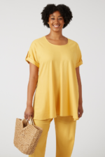 Yellow Plus Size Linen Top