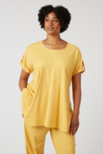 Yellow Plus Size Linen Top