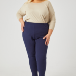 Navy narrow trouser part of the Plus Size Women Trousers.