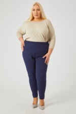 Navy narrow trouser part of the Plus Size Women Trousers.