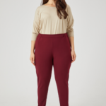 narrow bordeaux trouser - Plus-Size Skinny Trousers