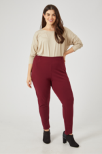 narrow bordeaux trouser - Plus-Size Skinny Trousers