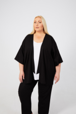 Fern Stretch Linen Jacket - Black
