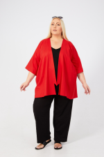 Fern Stretch Linen Jacket - Red