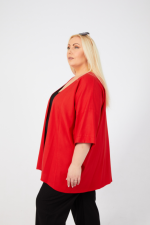 Fern Stretch Linen Jacket - Red