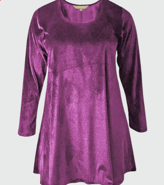 Zoe Velvet Long Sleeve Flared Top