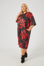 Carly Dress - Floral Flame