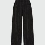 Marti-K Wide Trouser - Black Stretch Pinstripe